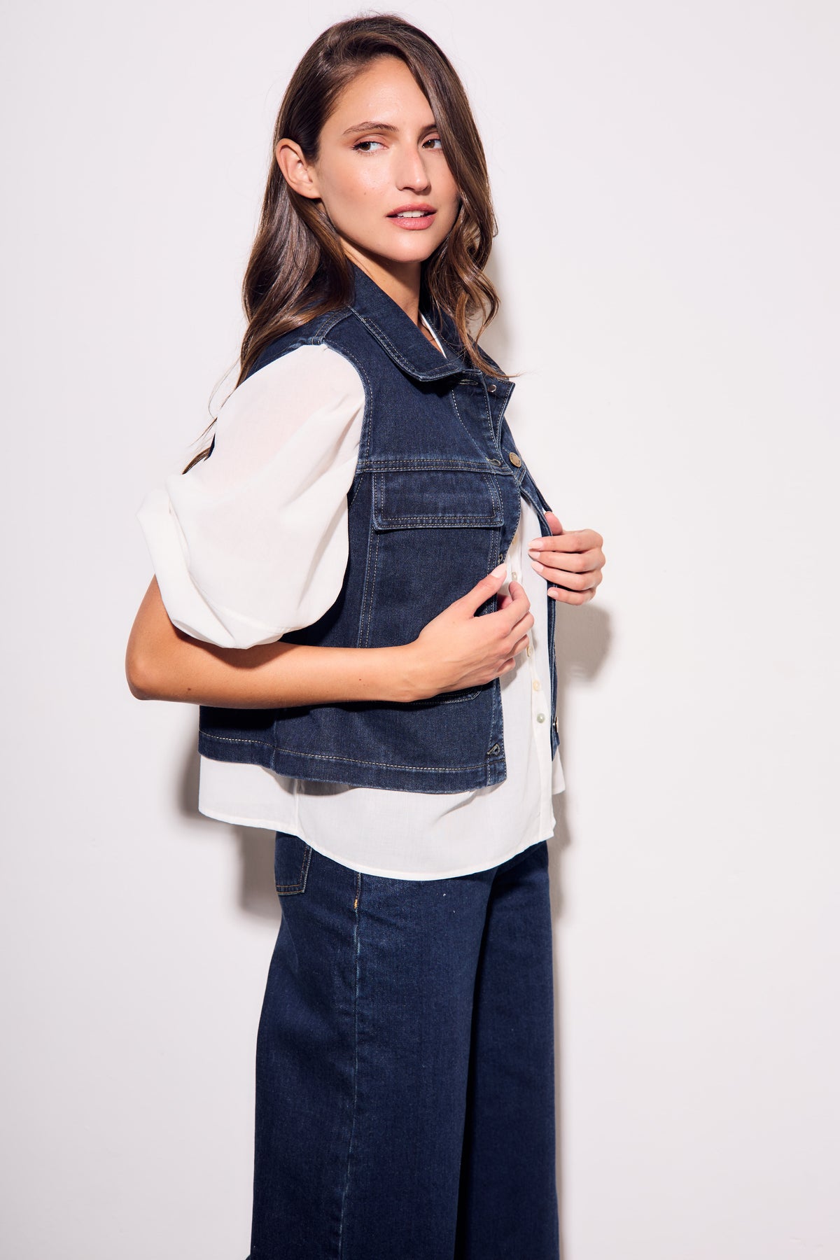 Colete Denim Bolsos - Jean