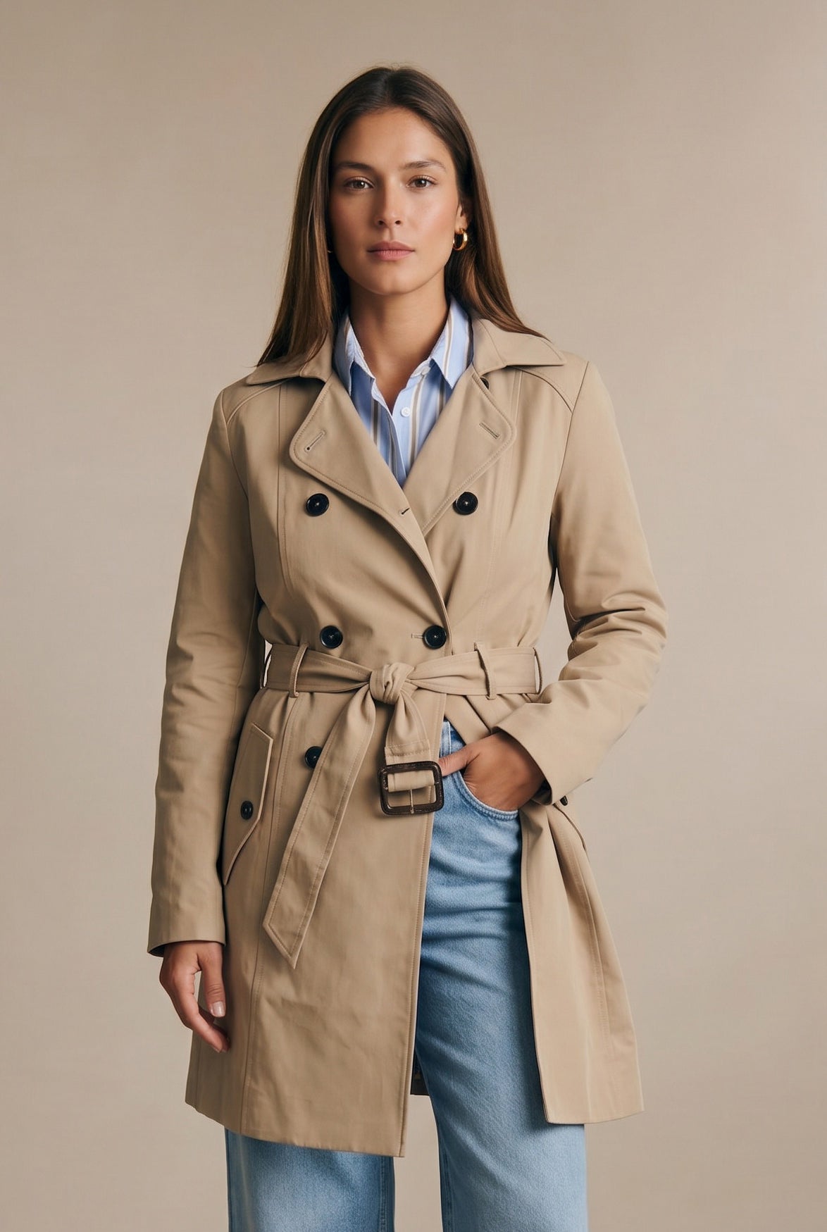 Trench Capuz Removível - Camelo