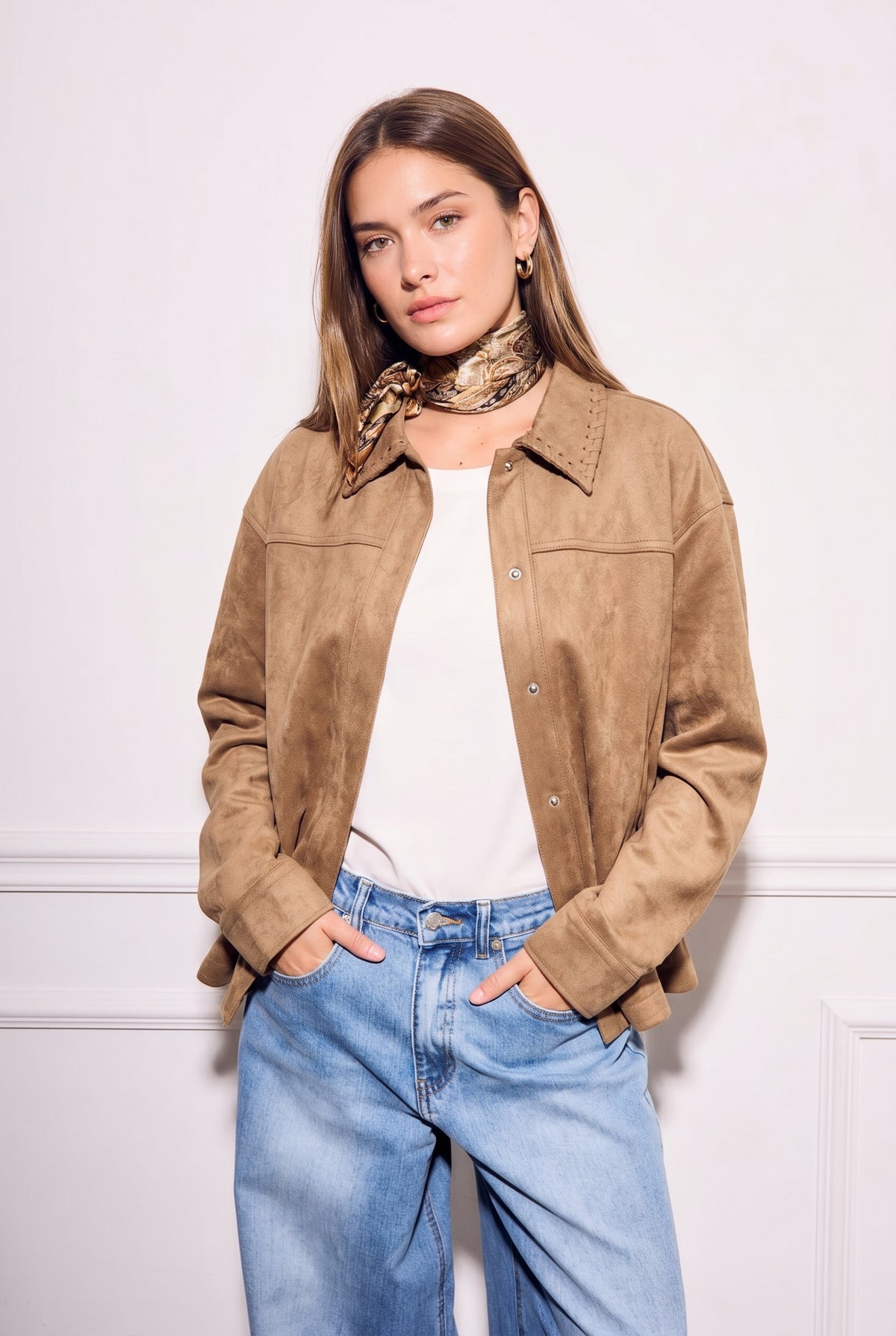 Sobrecamisa de Camurça - Camelo