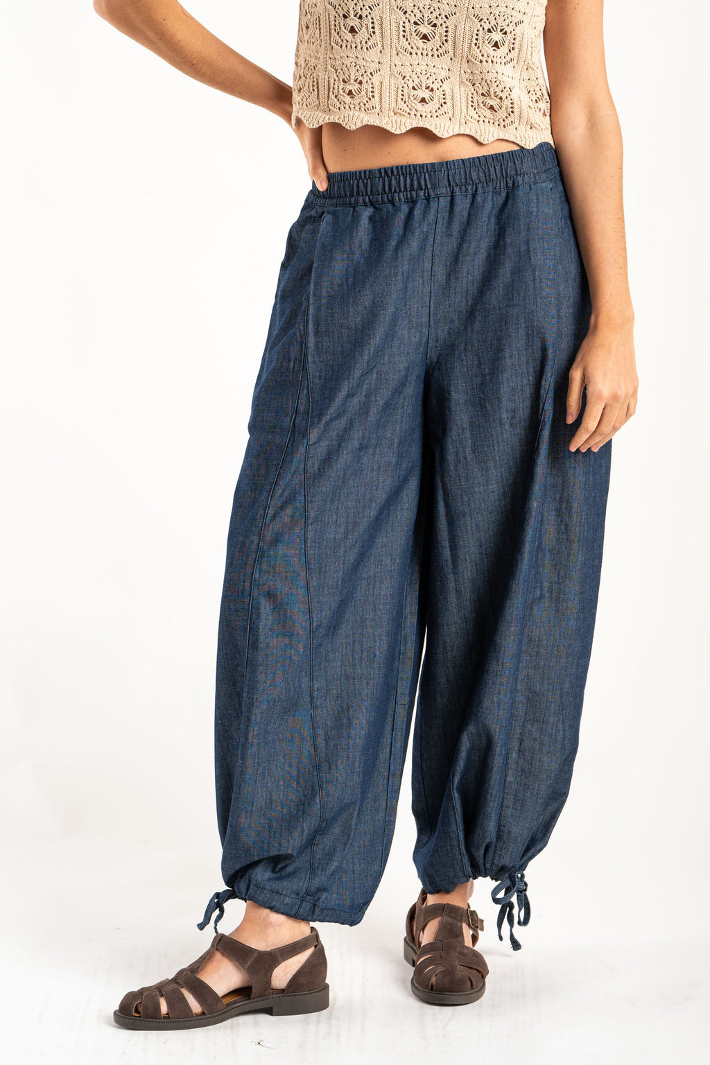 Jeans Perna Longa Balloon - Denim
