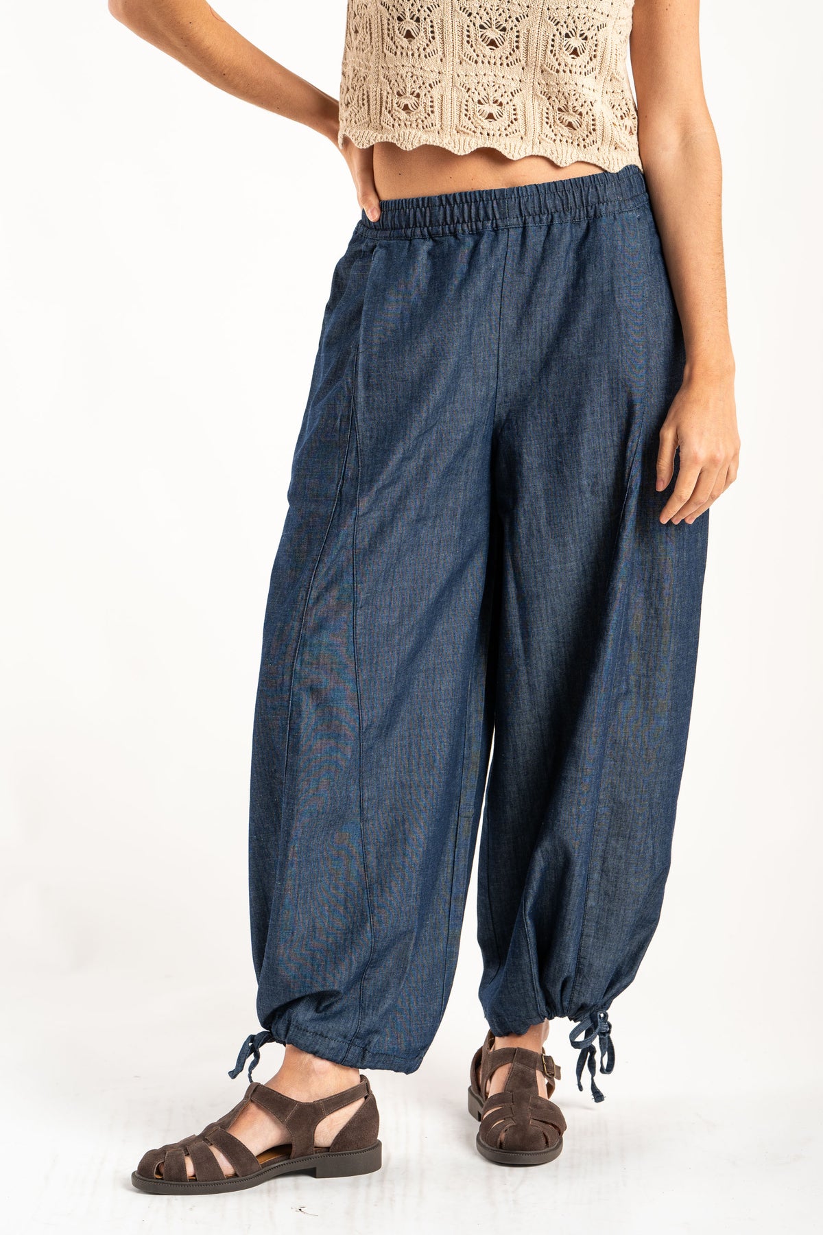 Jeans Perna Longa Balloon - Denim