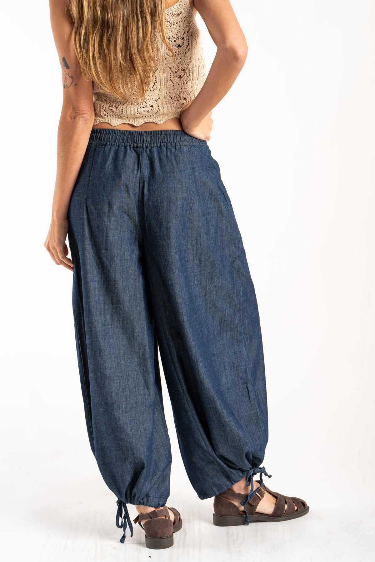 Jeans Perna Longa Balloon - Denim