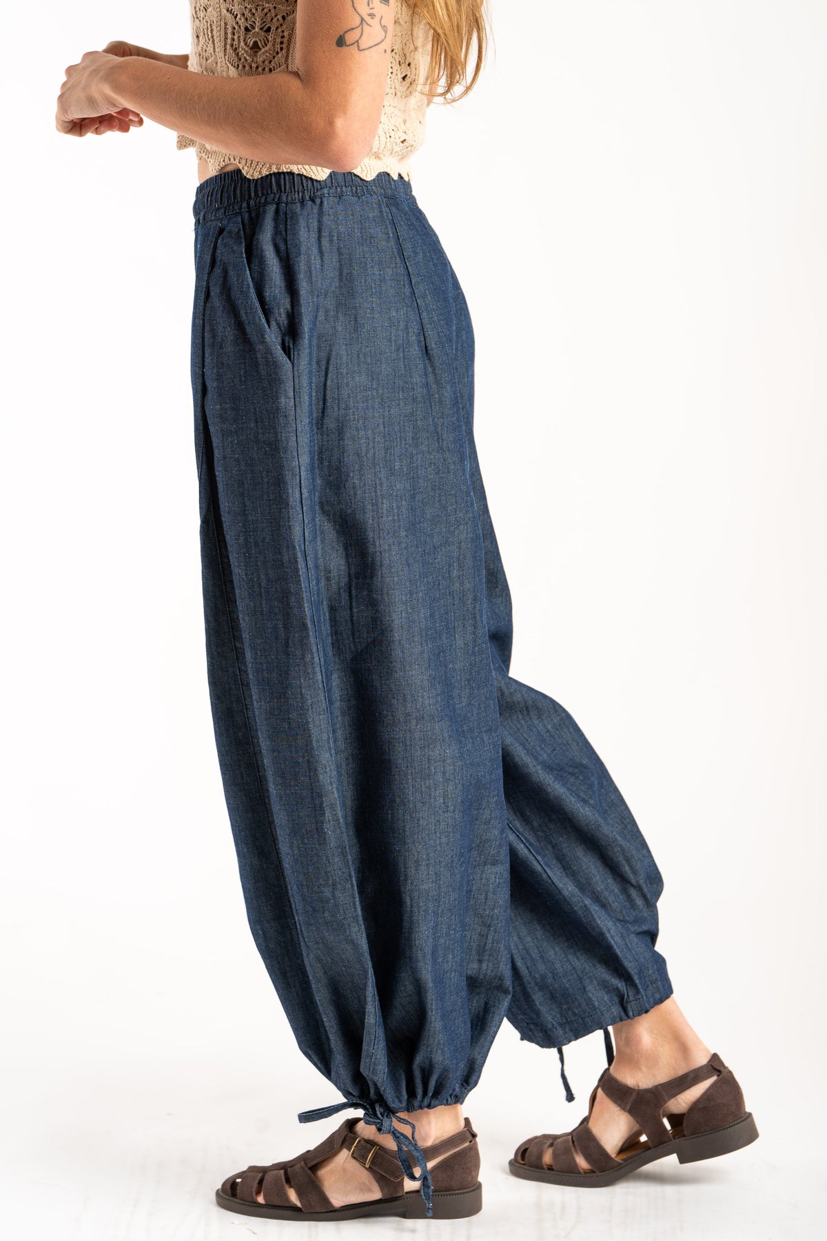 Jeans Perna Longa Balloon - Denim