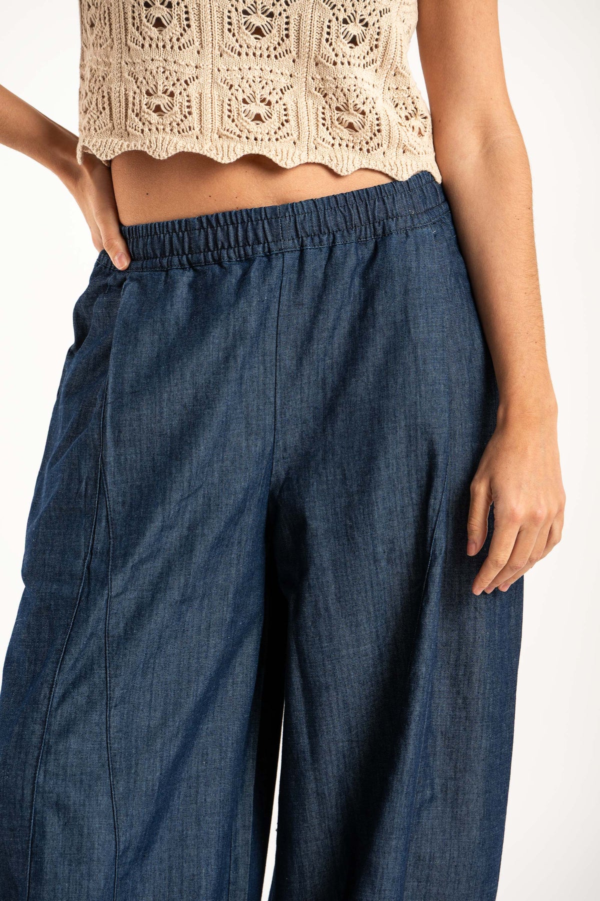 Jeans Perna Longa Balloon - Denim