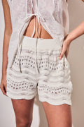 Short de Tricô Texturizado - Pérola