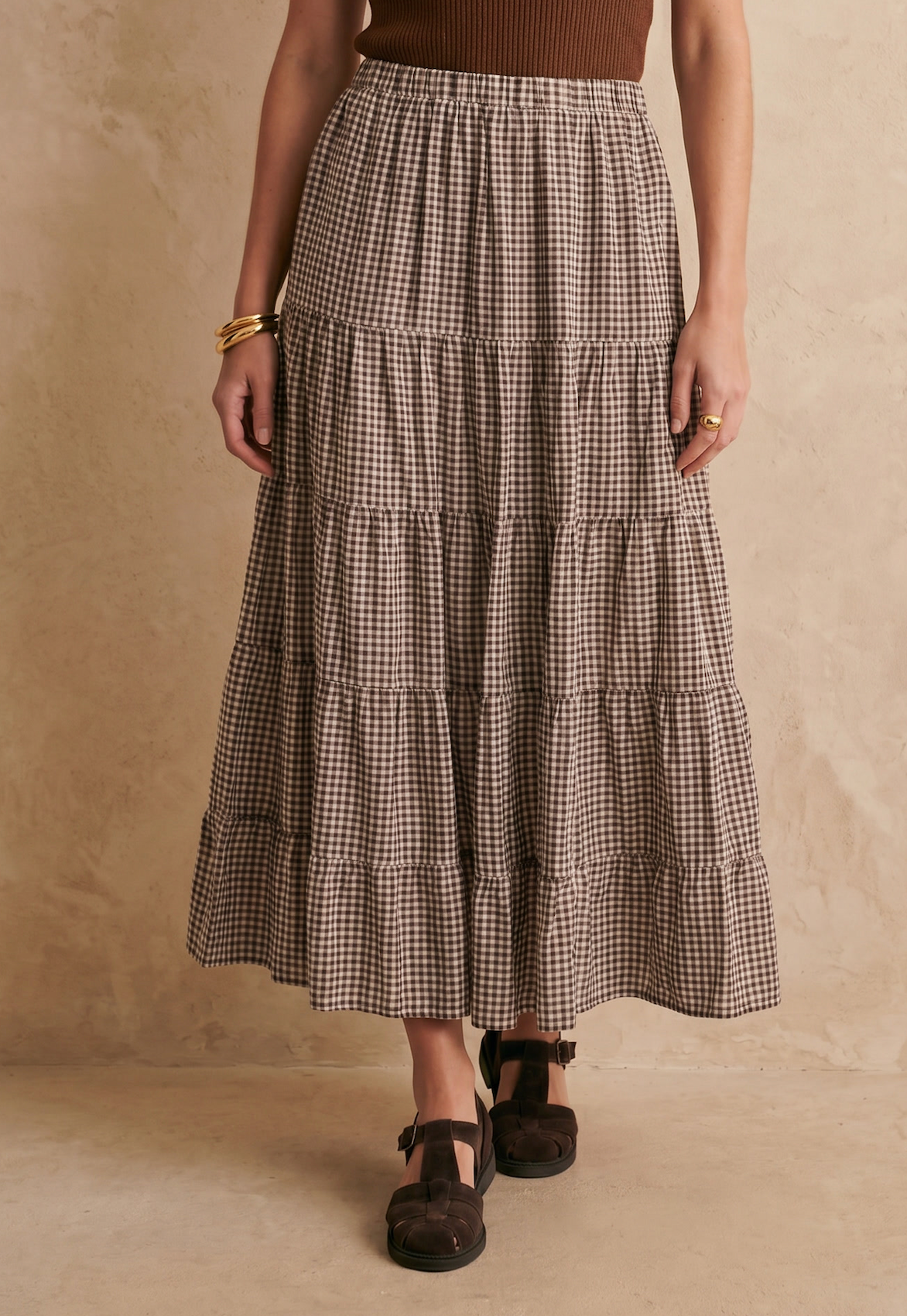 Saia Gingham - Chocolate