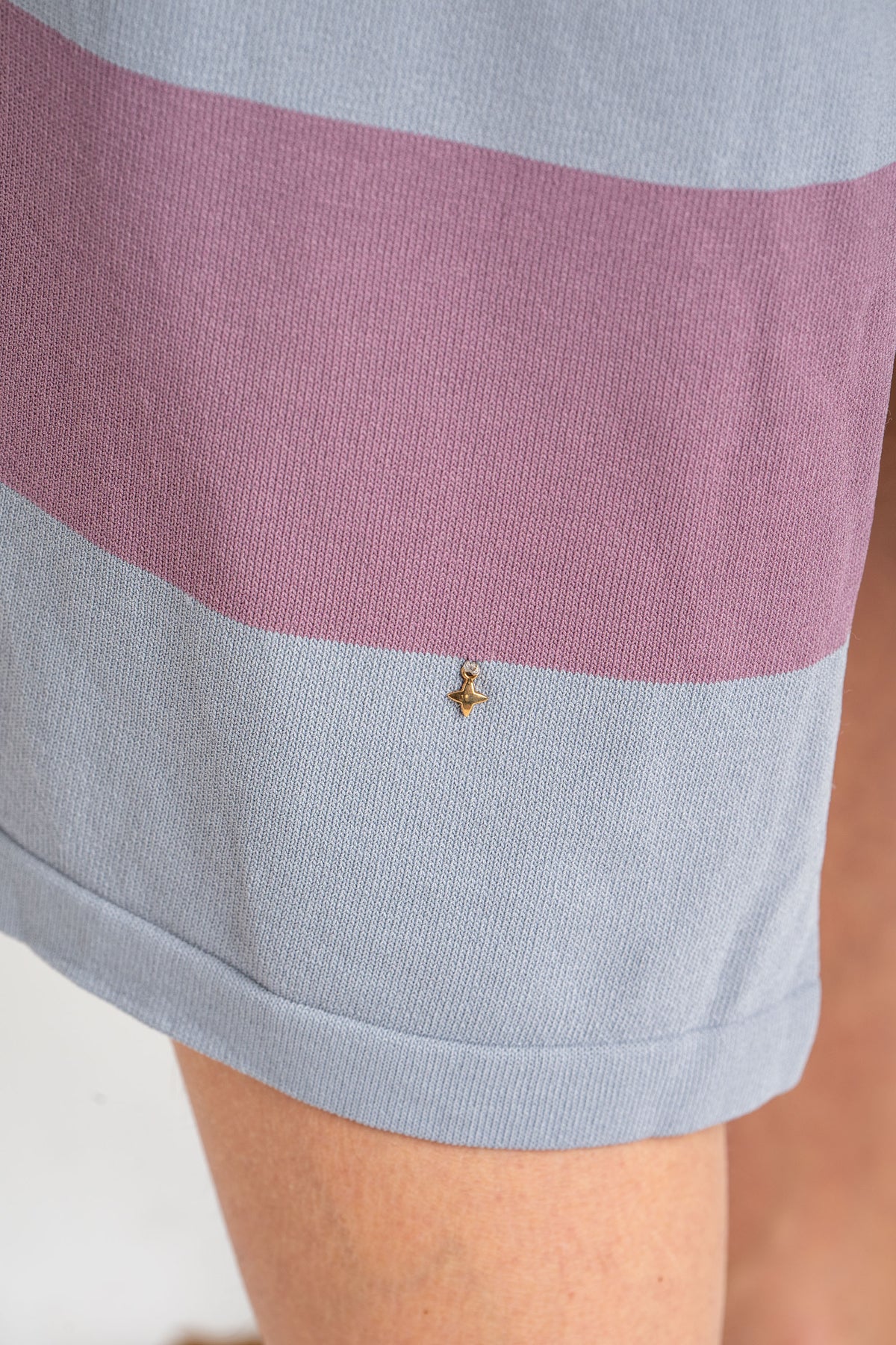 Vestido de Tricô a Listras - Lavanda