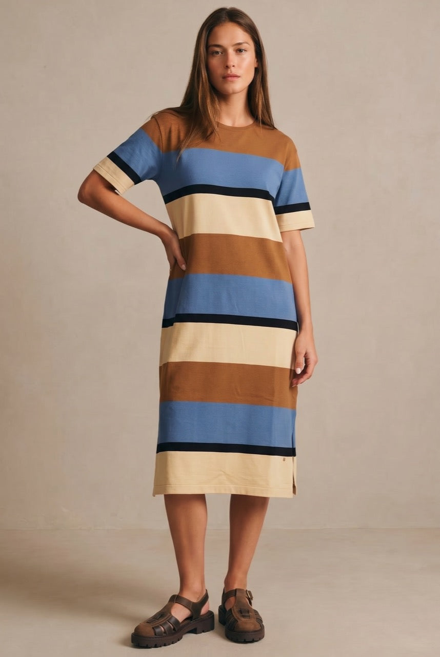 Vestido de Tricô a Listras - Cerúleo