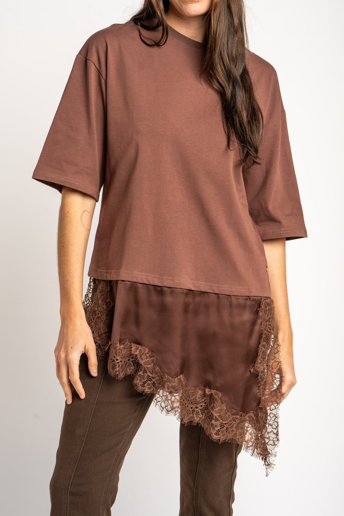 Camiseta Barra Cetim - Marrom