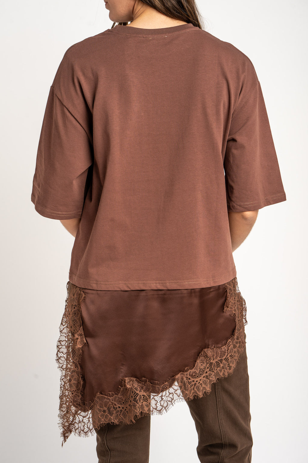 Camiseta Barra Cetim - Marrom