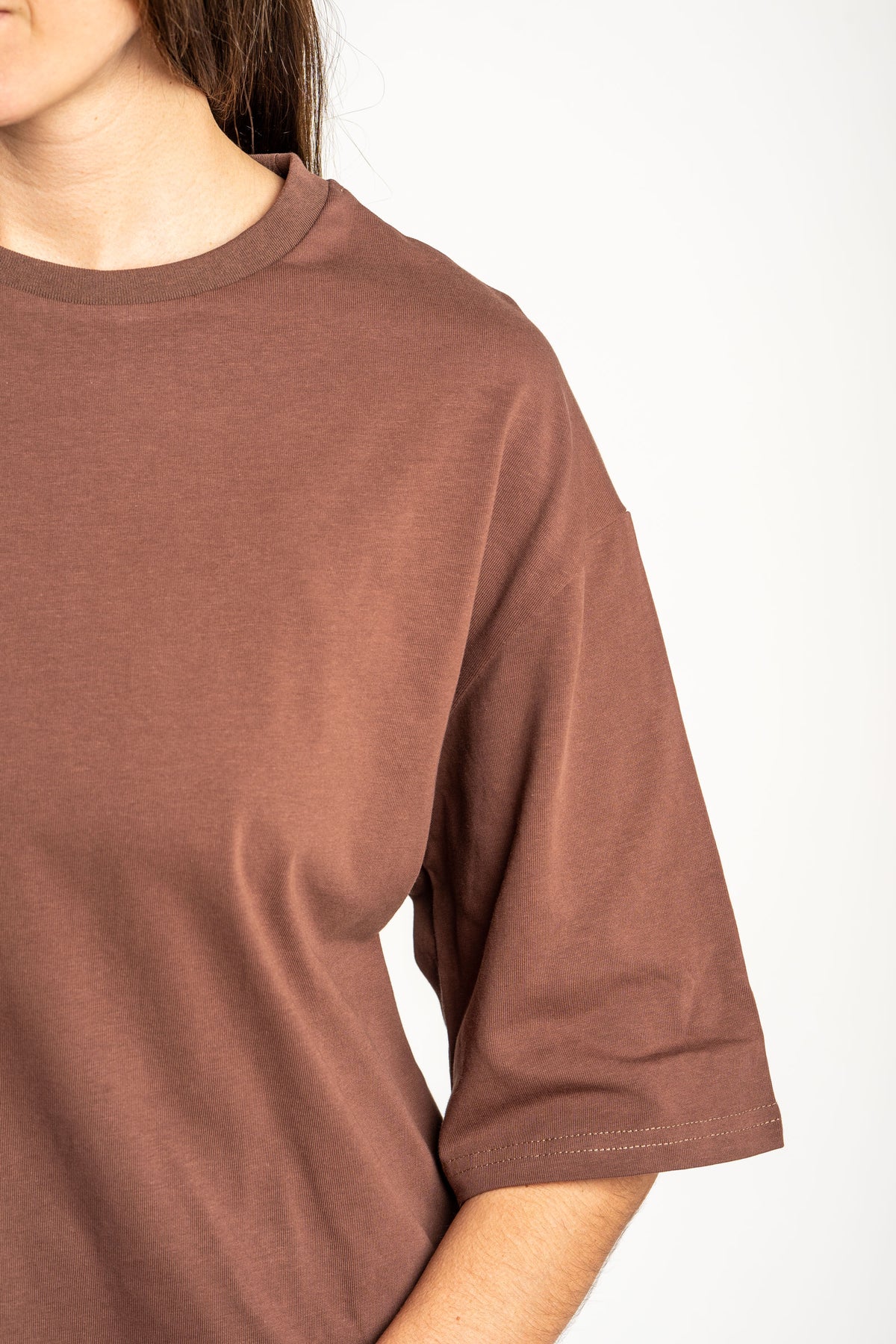 Camiseta Barra Cetim - Marrom