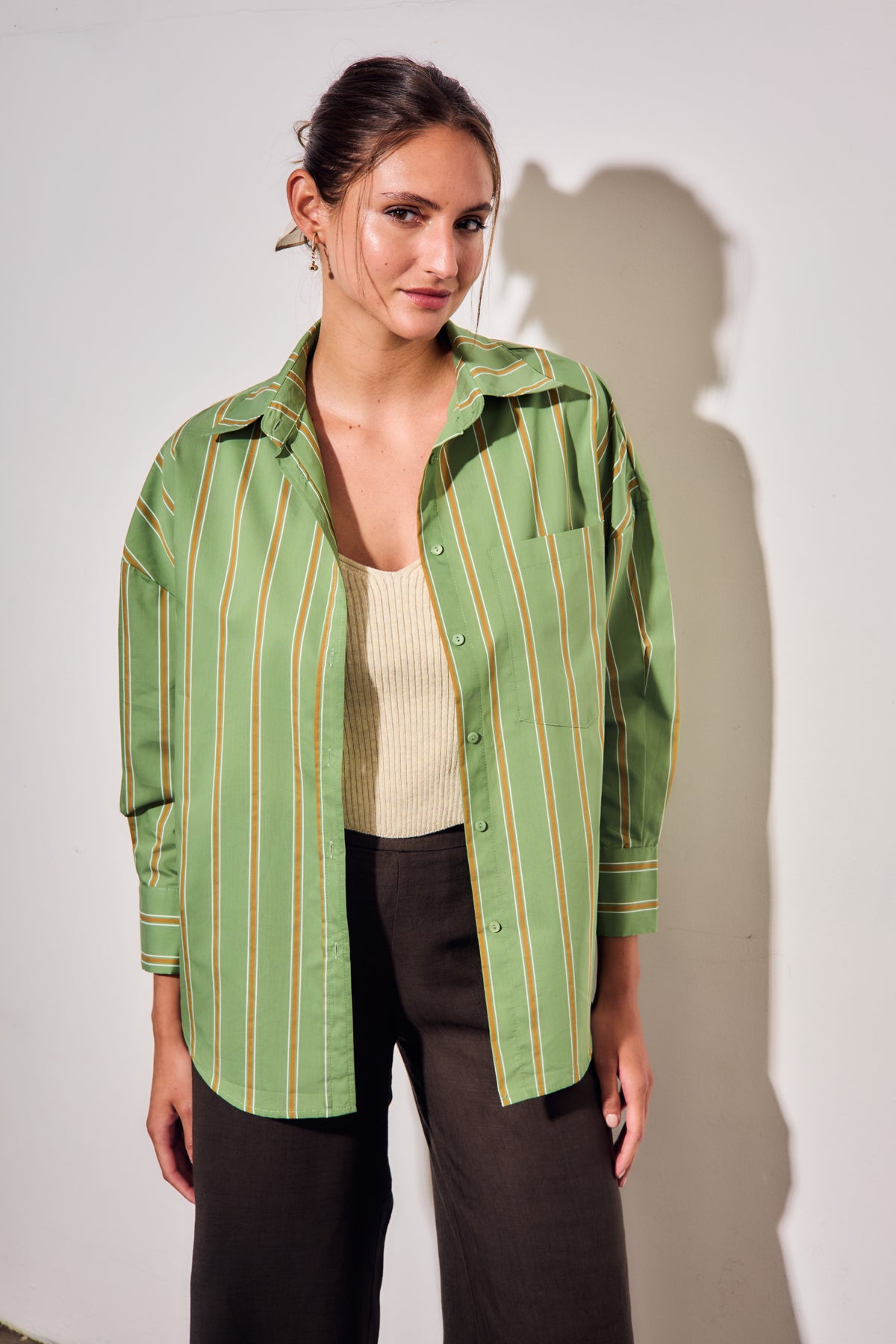 Camisa Listrada - Verde