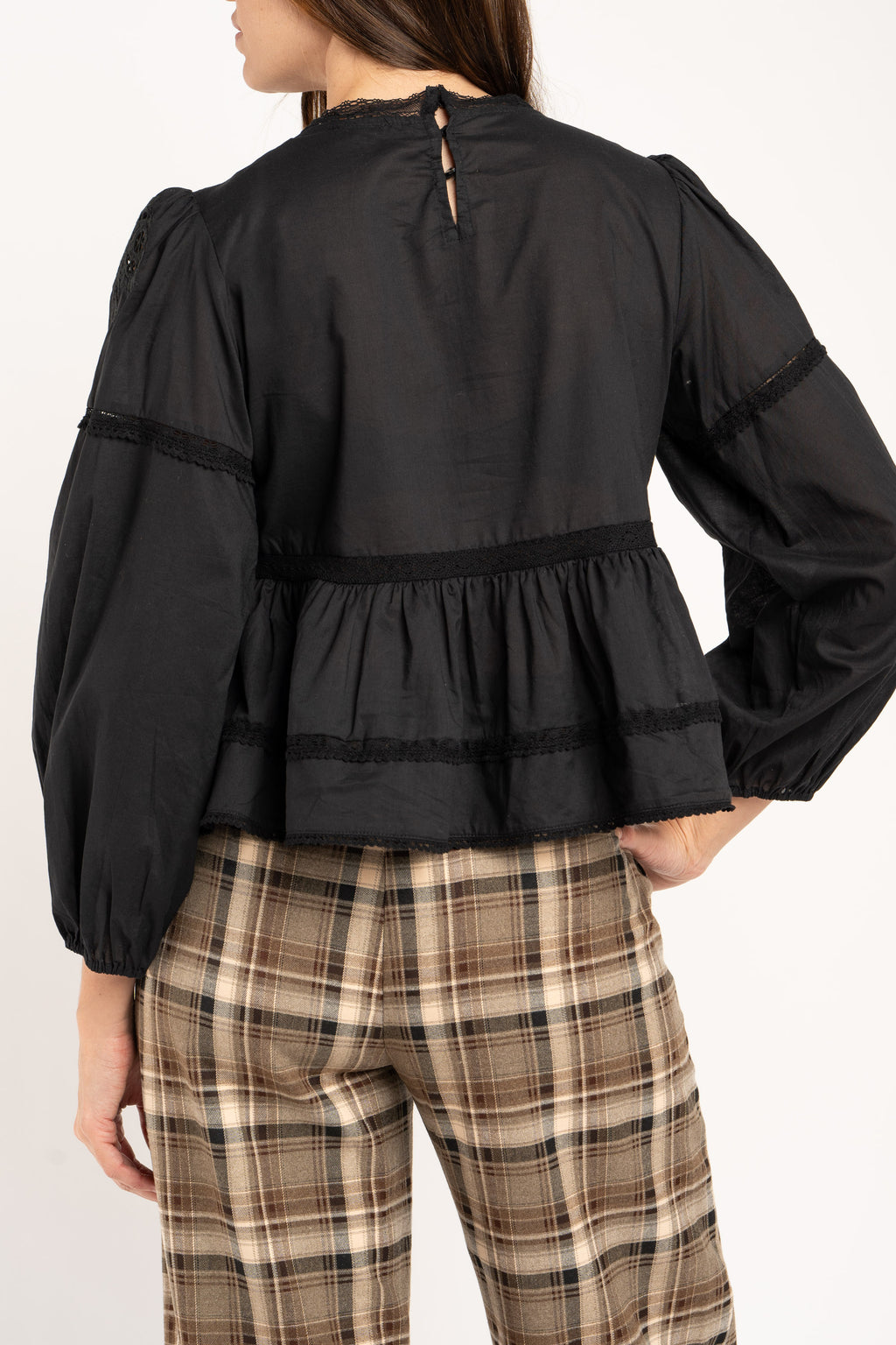 Blusa Broderie Algodão - Preto