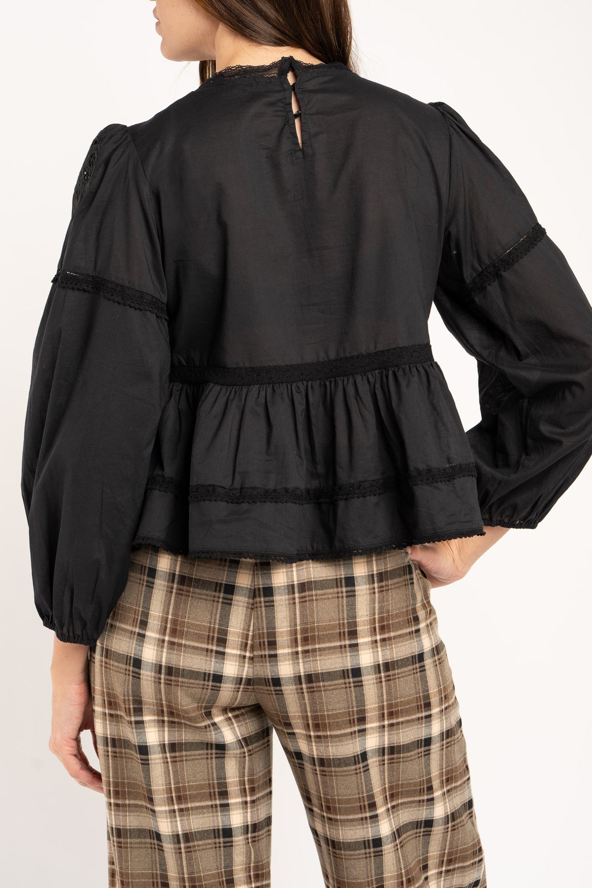 Blusa Broderie Algodão - Preto