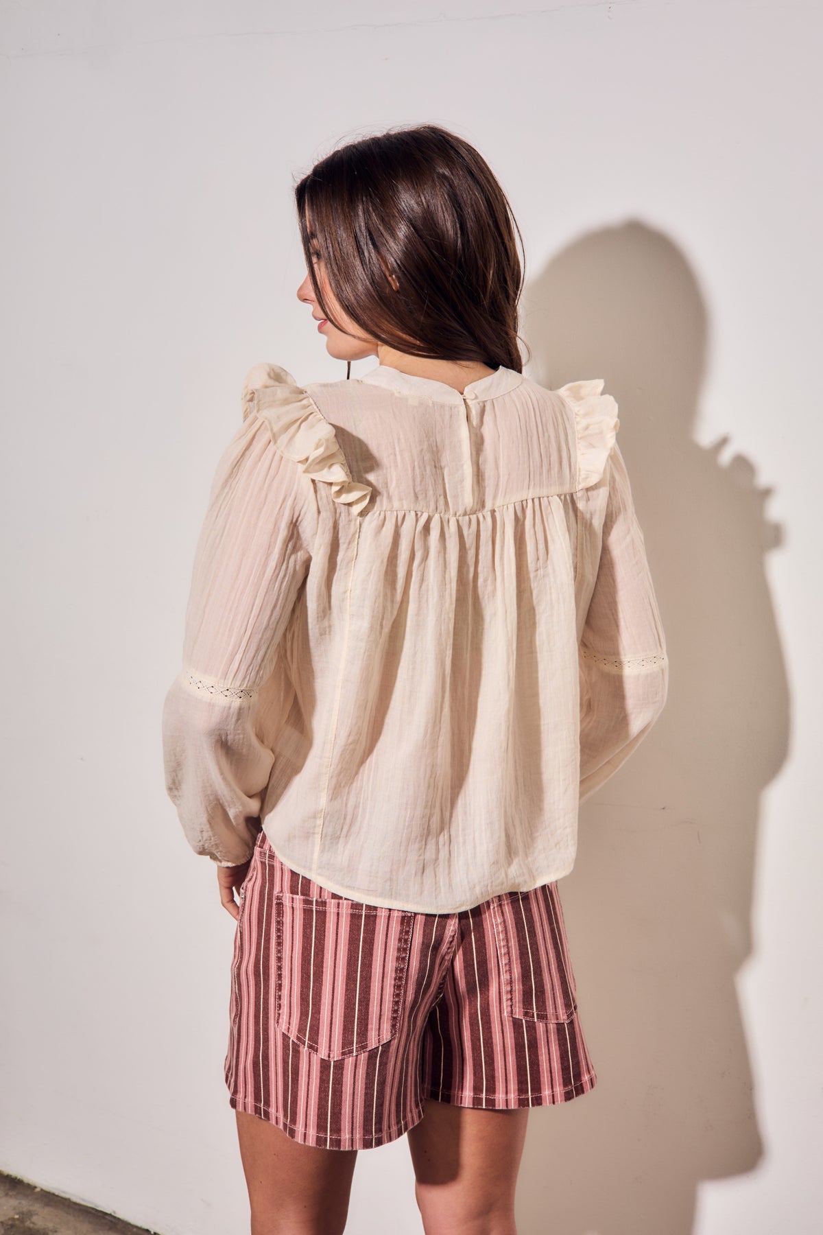 Blusa com Babados - Areia
