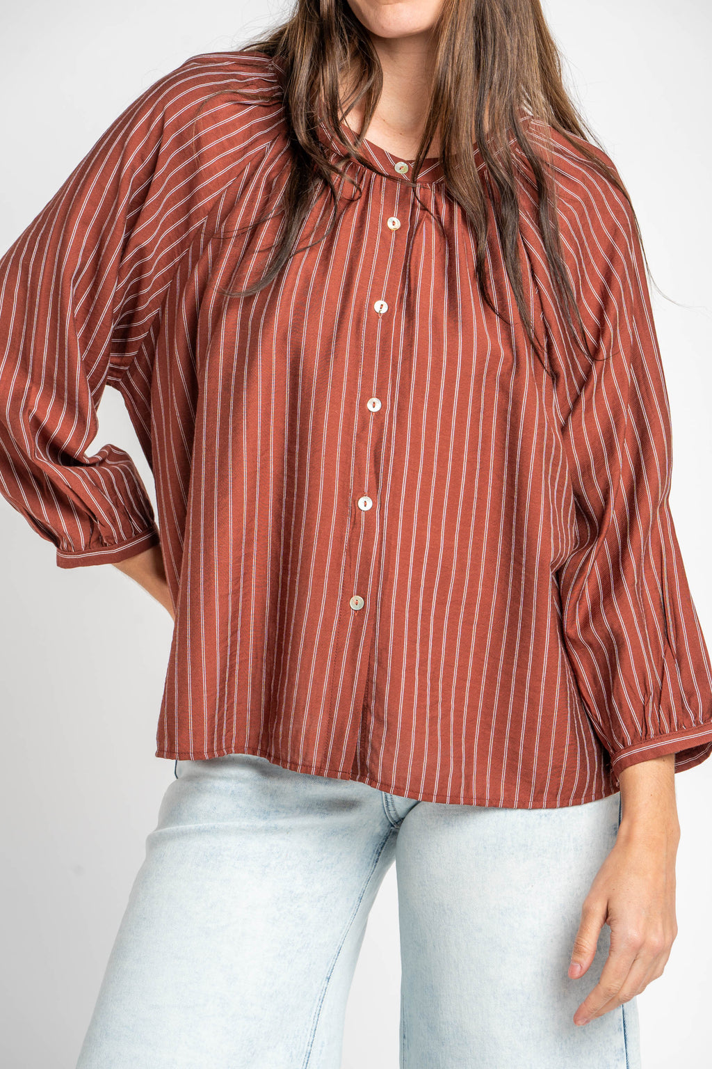 Blusa Listrada - Chocolate