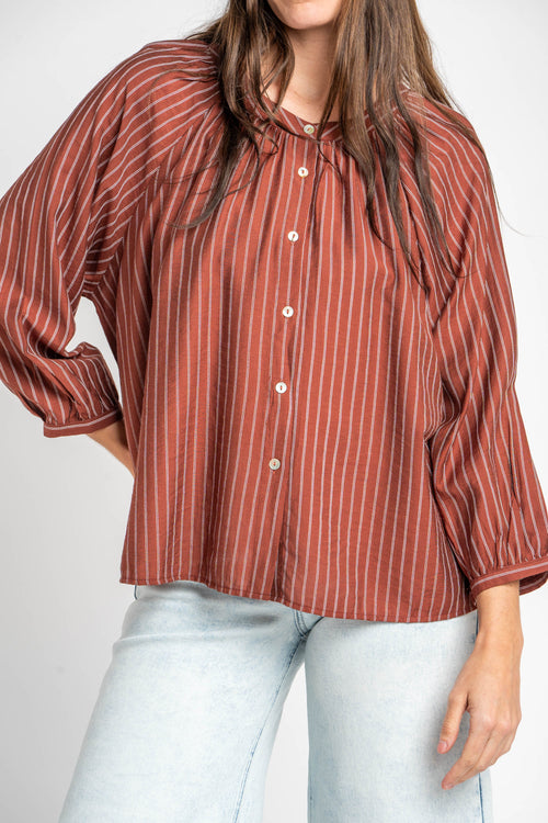 Blusa Listrada - Chocolate