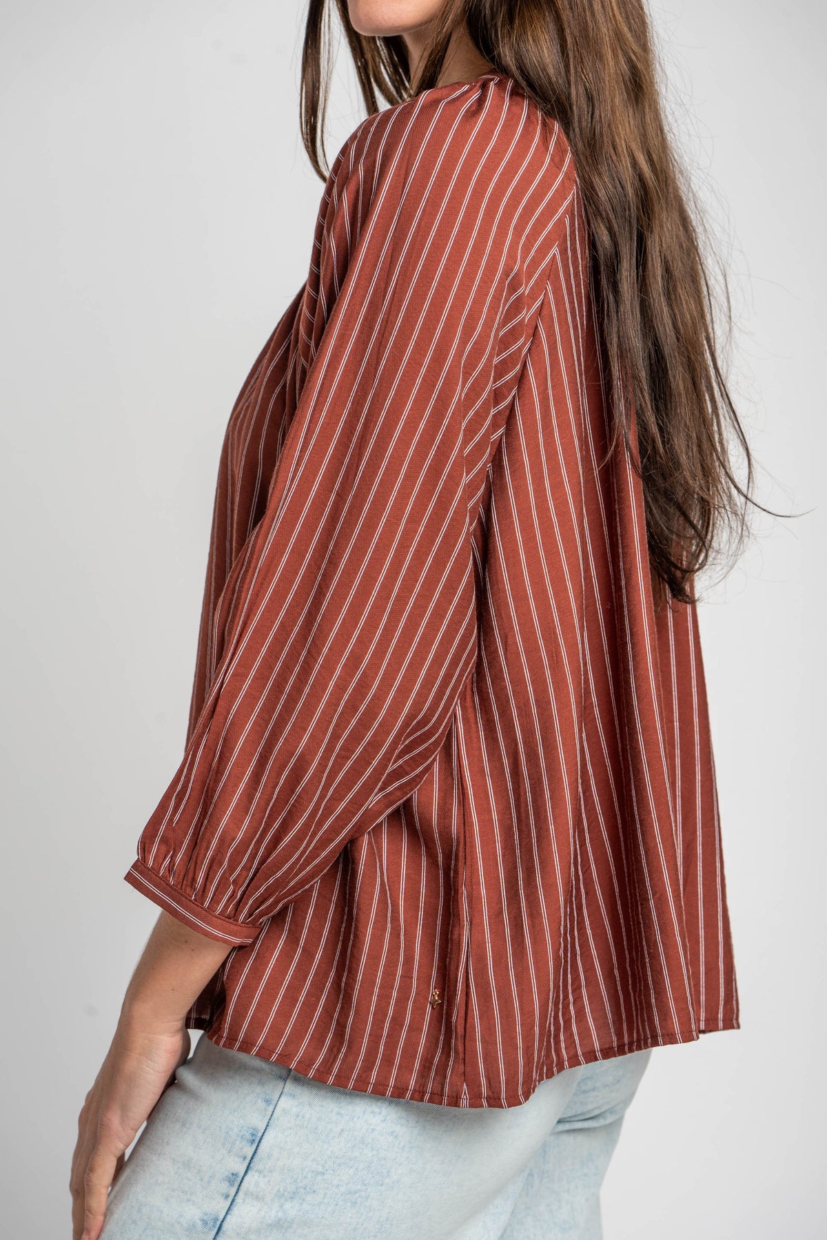 Blusa Listrada - Chocolate