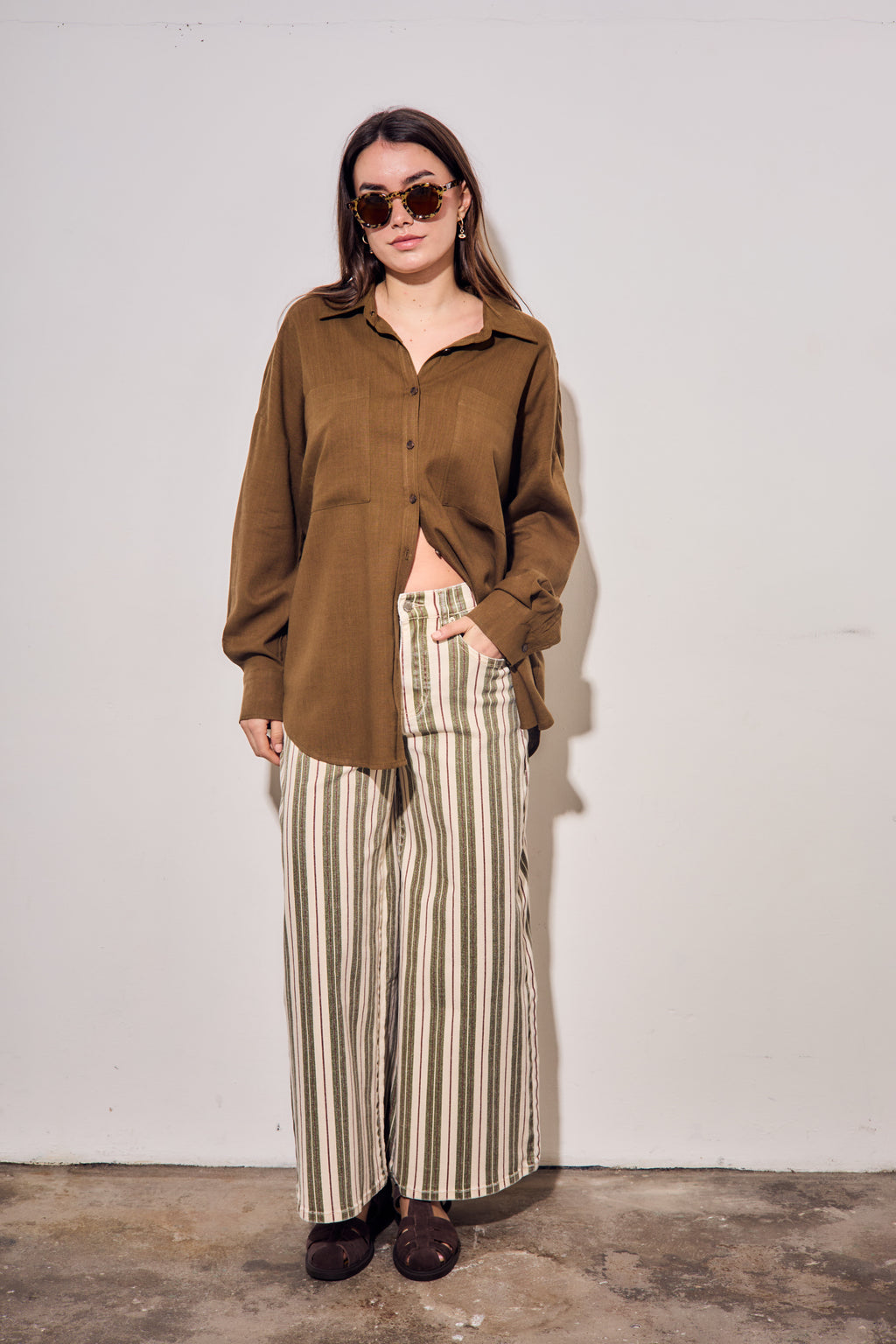 Camisa com Linho - Oliva