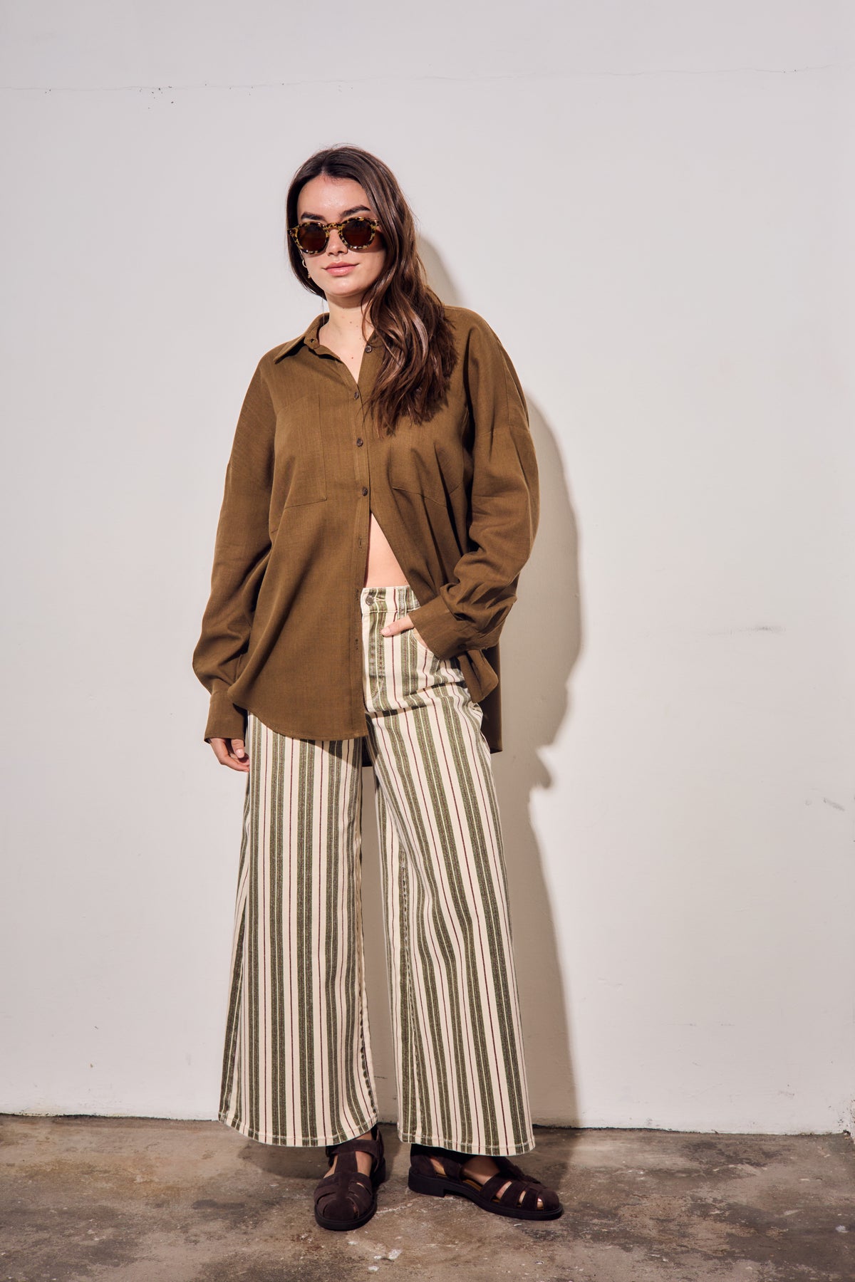 Camisa com Linho - Oliva