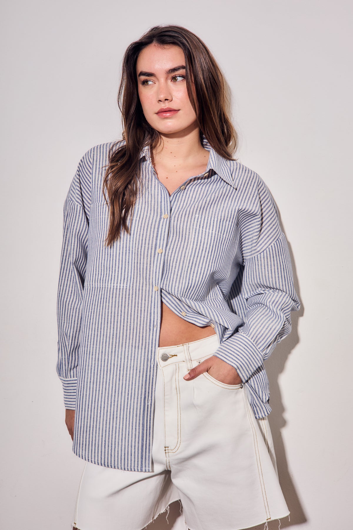 Camisa Listrada - Azul