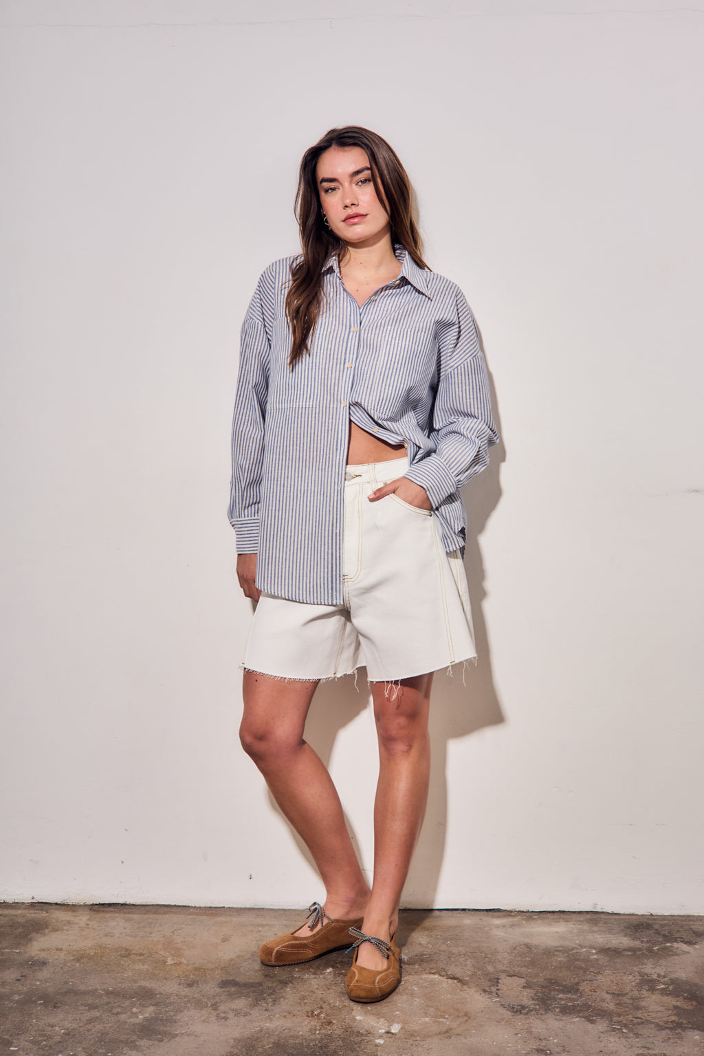Camisa Listrada - Azul