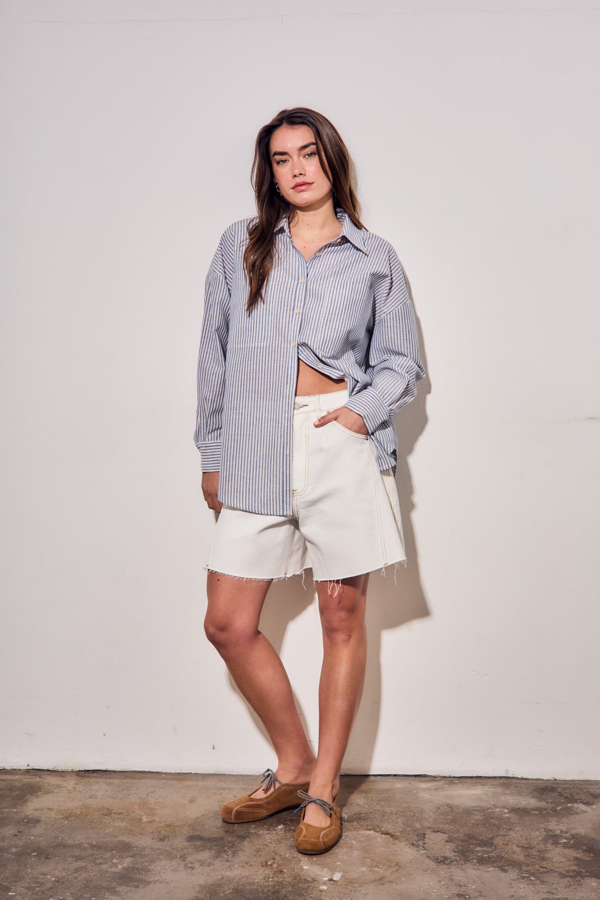 Camisa Listrada - Azul