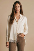 Camisa Cetim Barra Renda