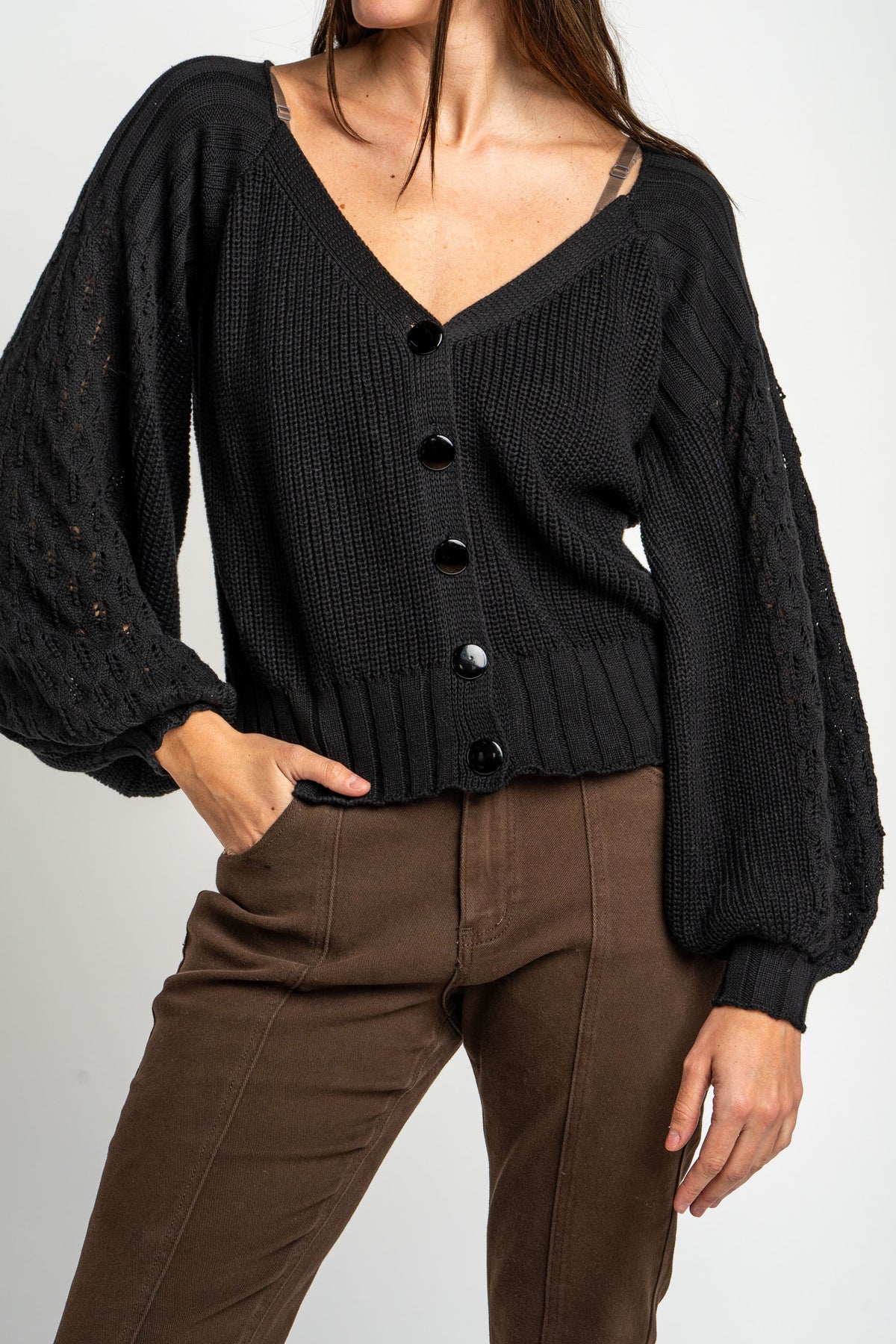 Cardigã Algodão - Preto