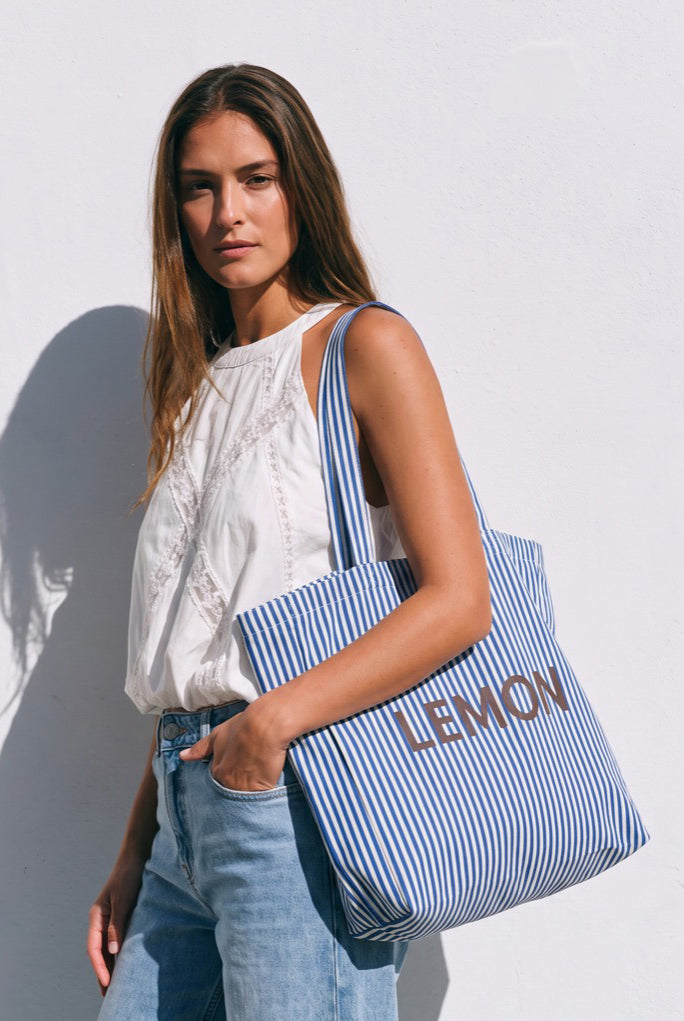 Maxi Bolsa de Algodão - Azul