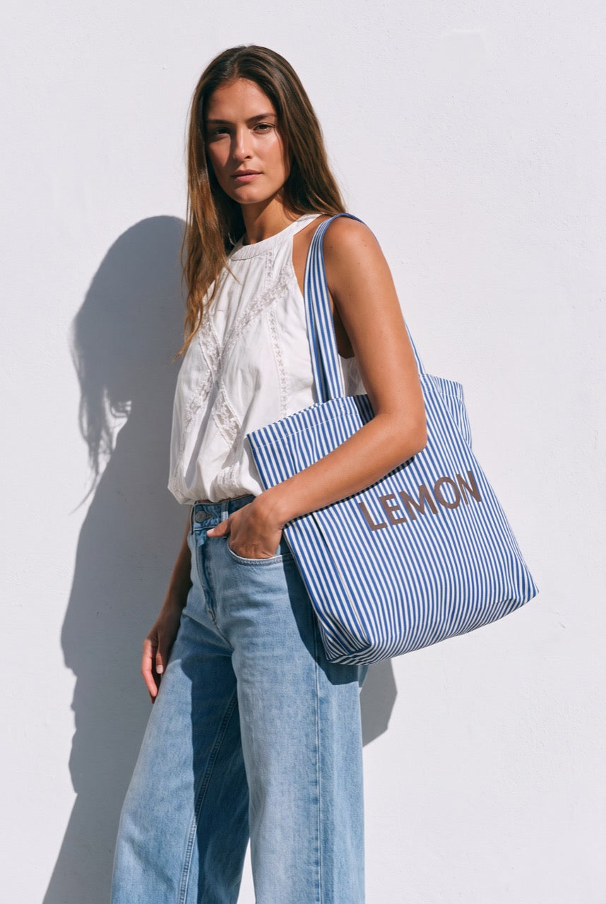 Maxi Bolsa de Algodão - Azul