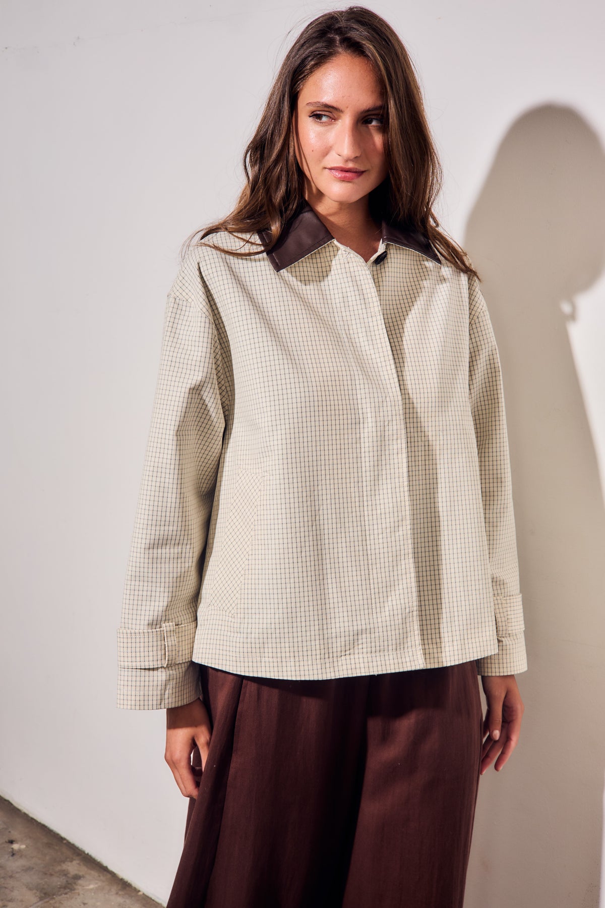 Trench Coat Xadrez - Pérola