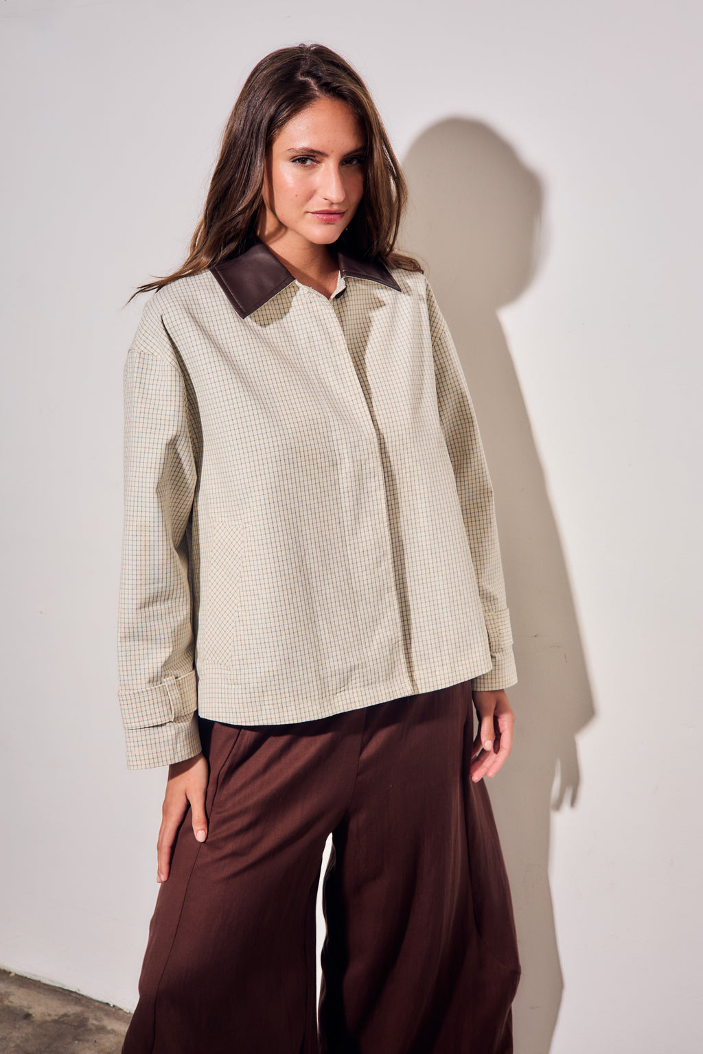 Trench Coat Xadrez - Pérola