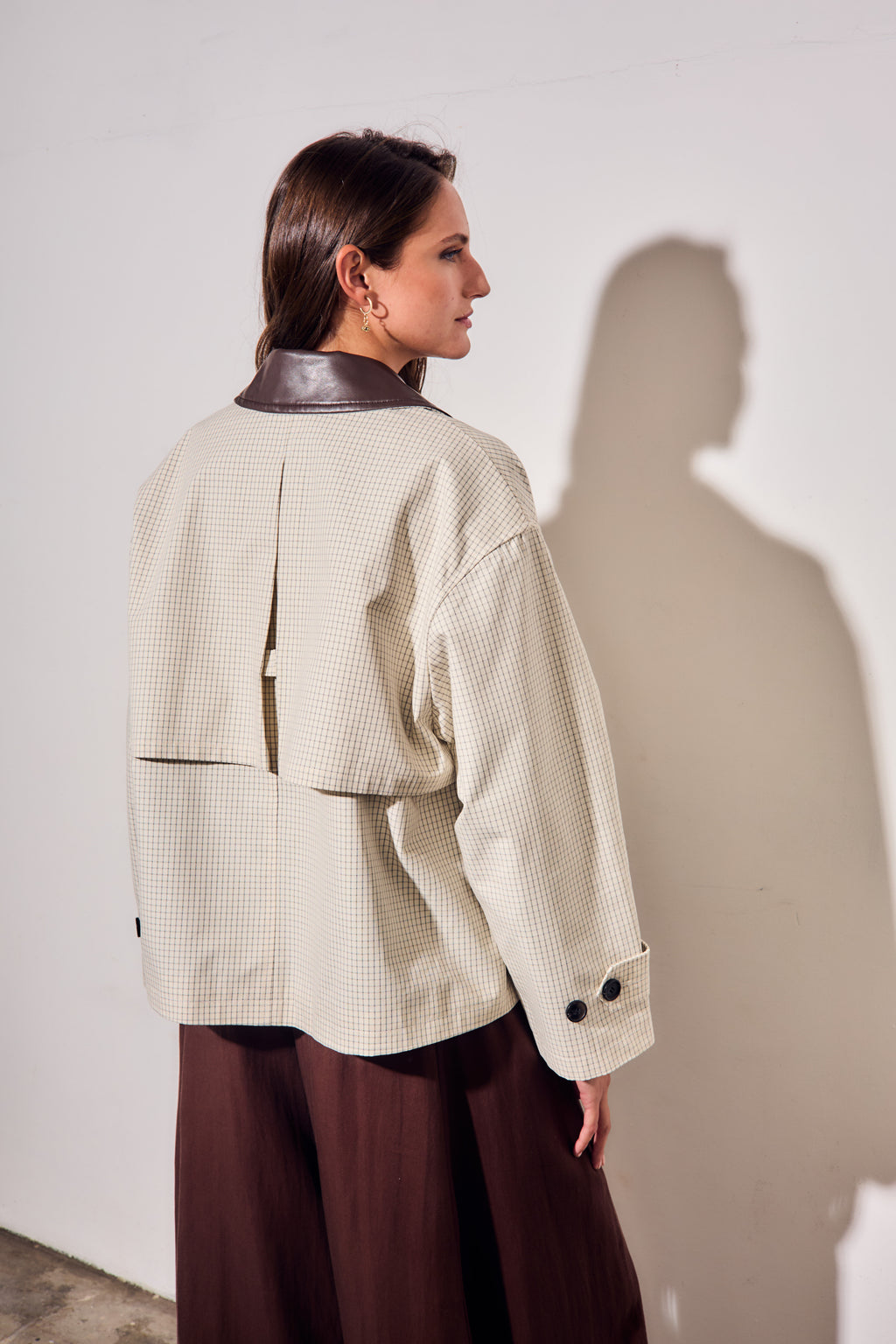 Trench Coat Xadrez - Pérola