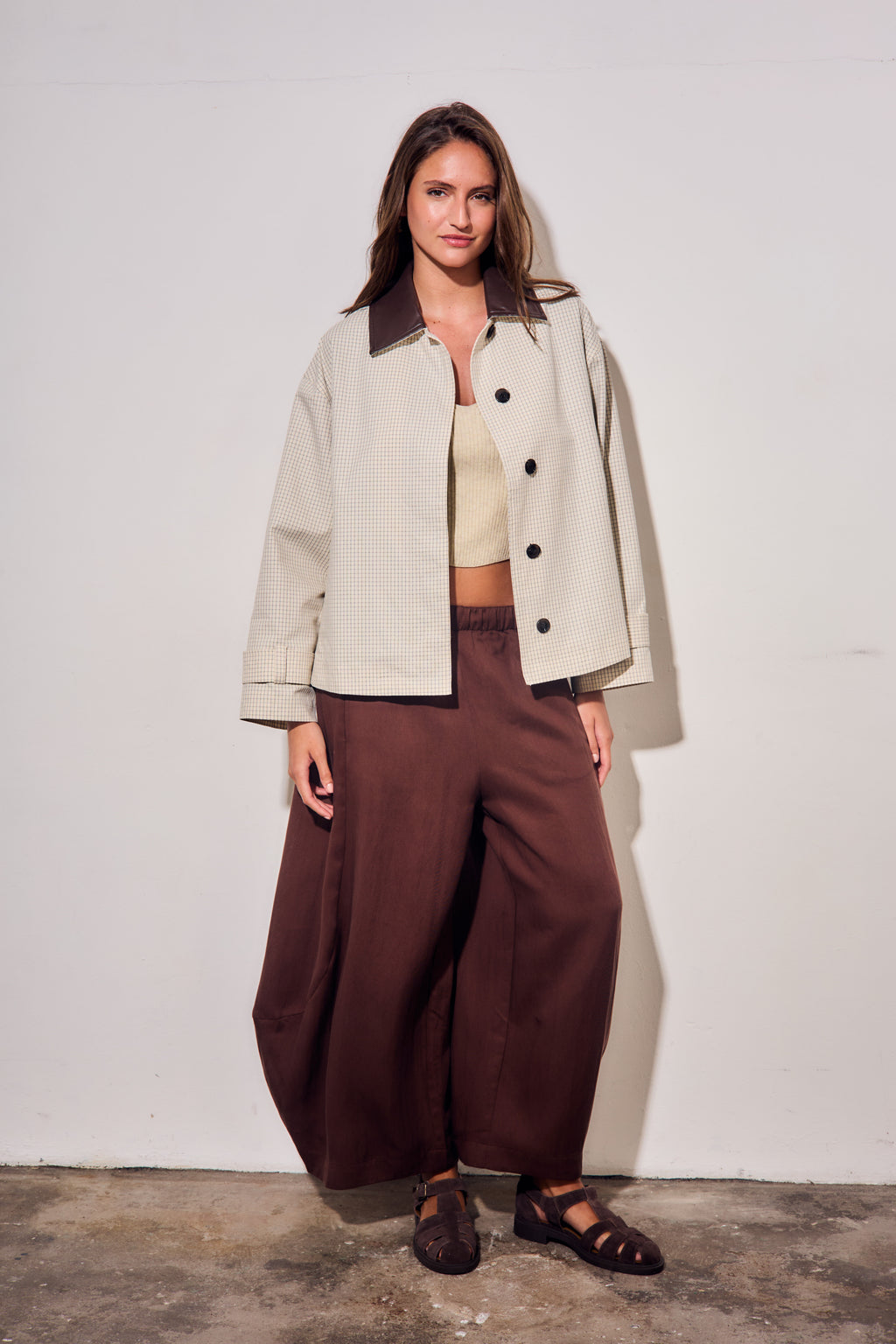 Trench Coat Xadrez - Pérola