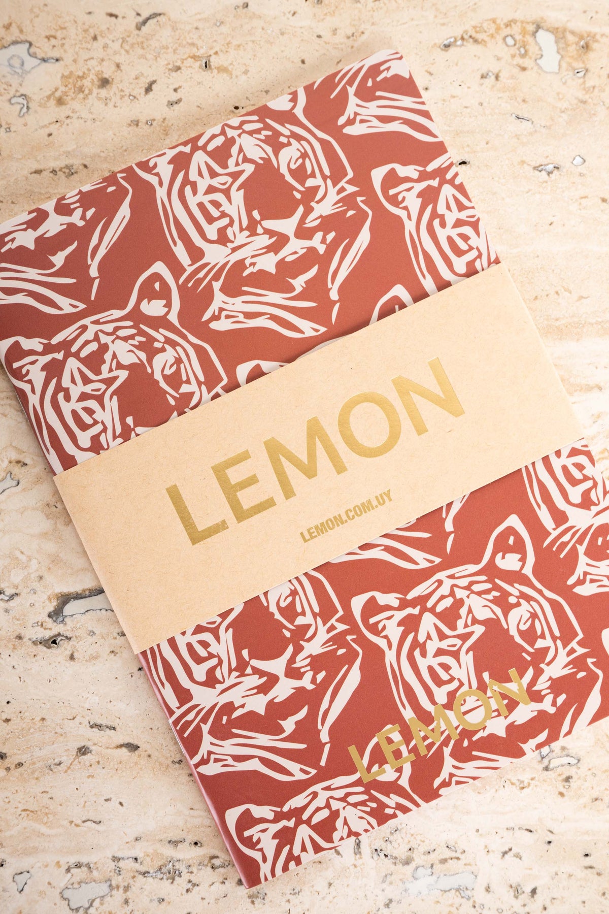 Caderno Estampa Tigres - Ocre