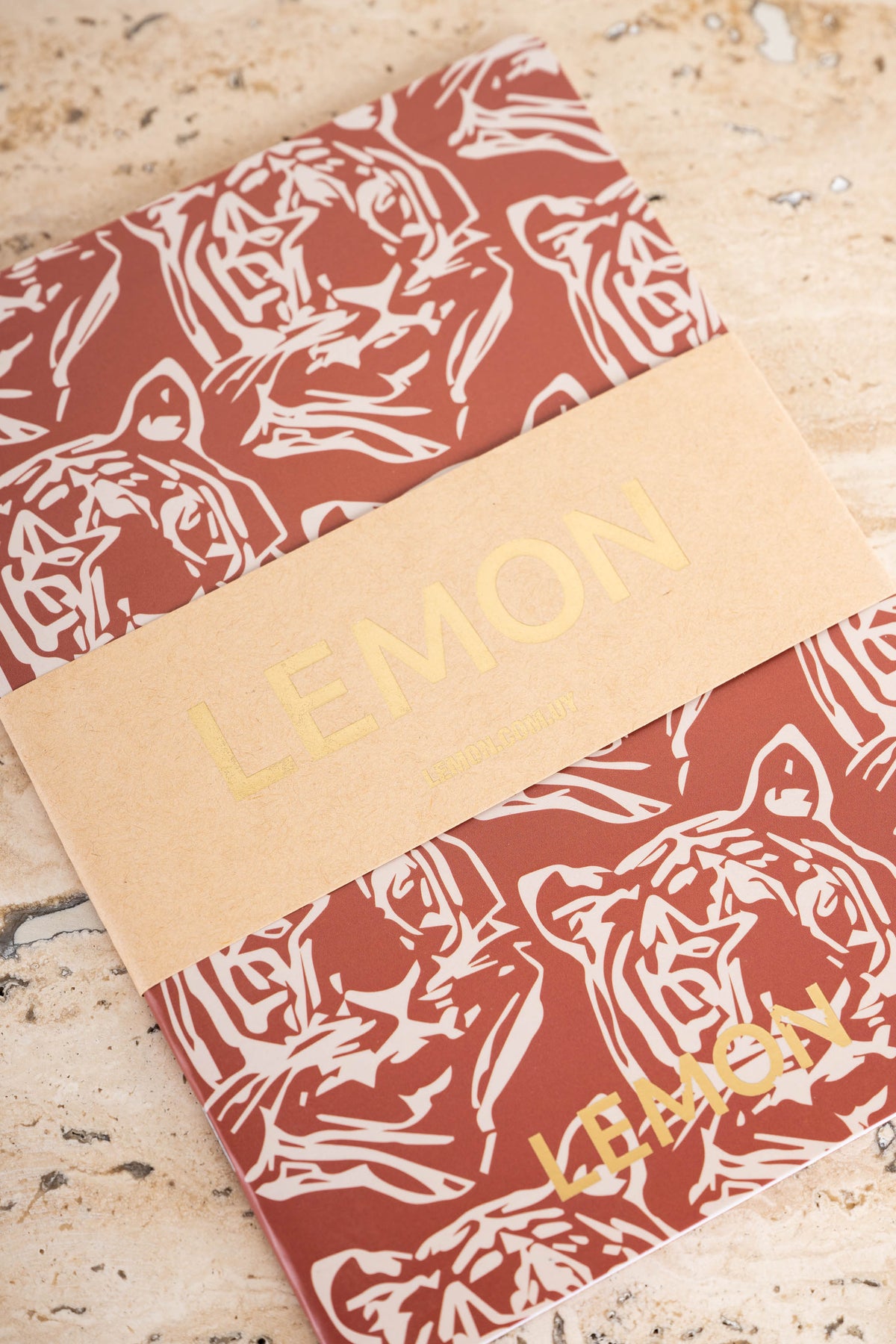 Caderno Estampa Tigres - Ocre