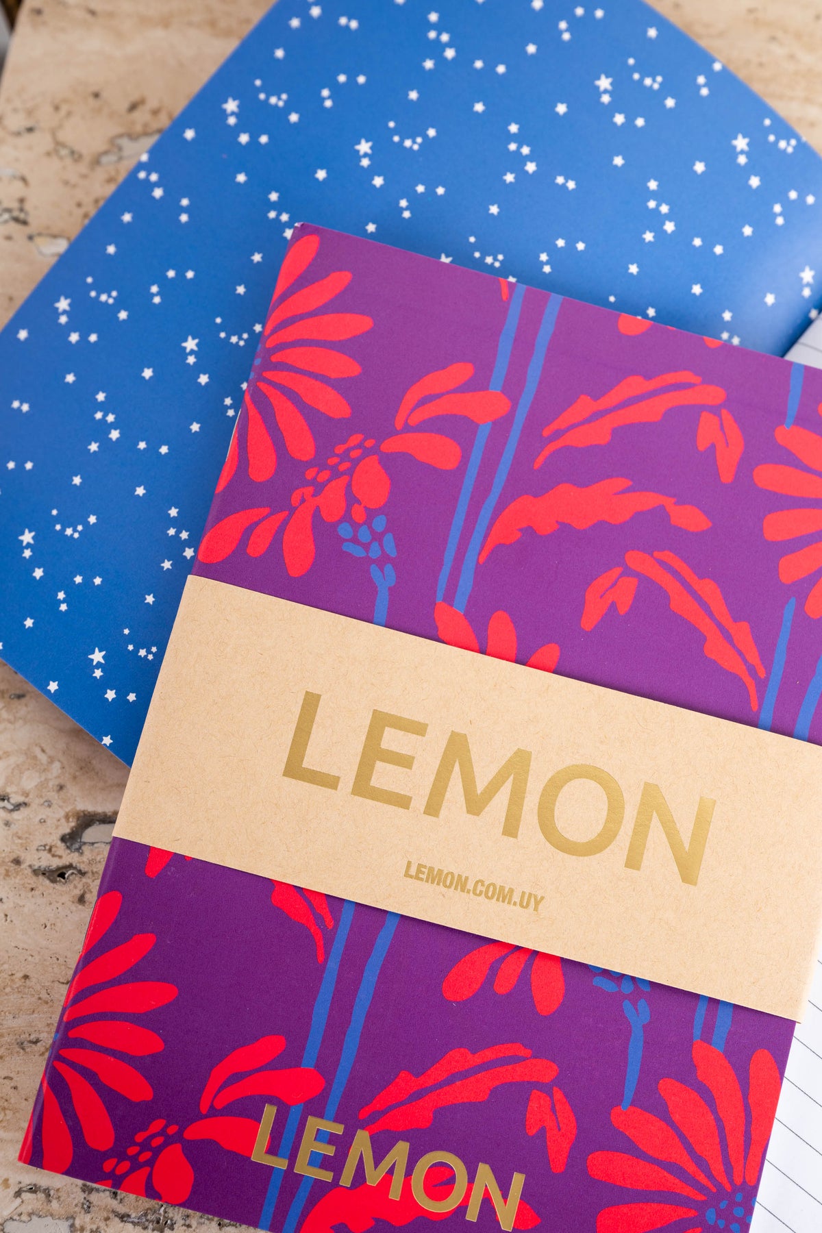 Caderno Estampa Flores - Magenta