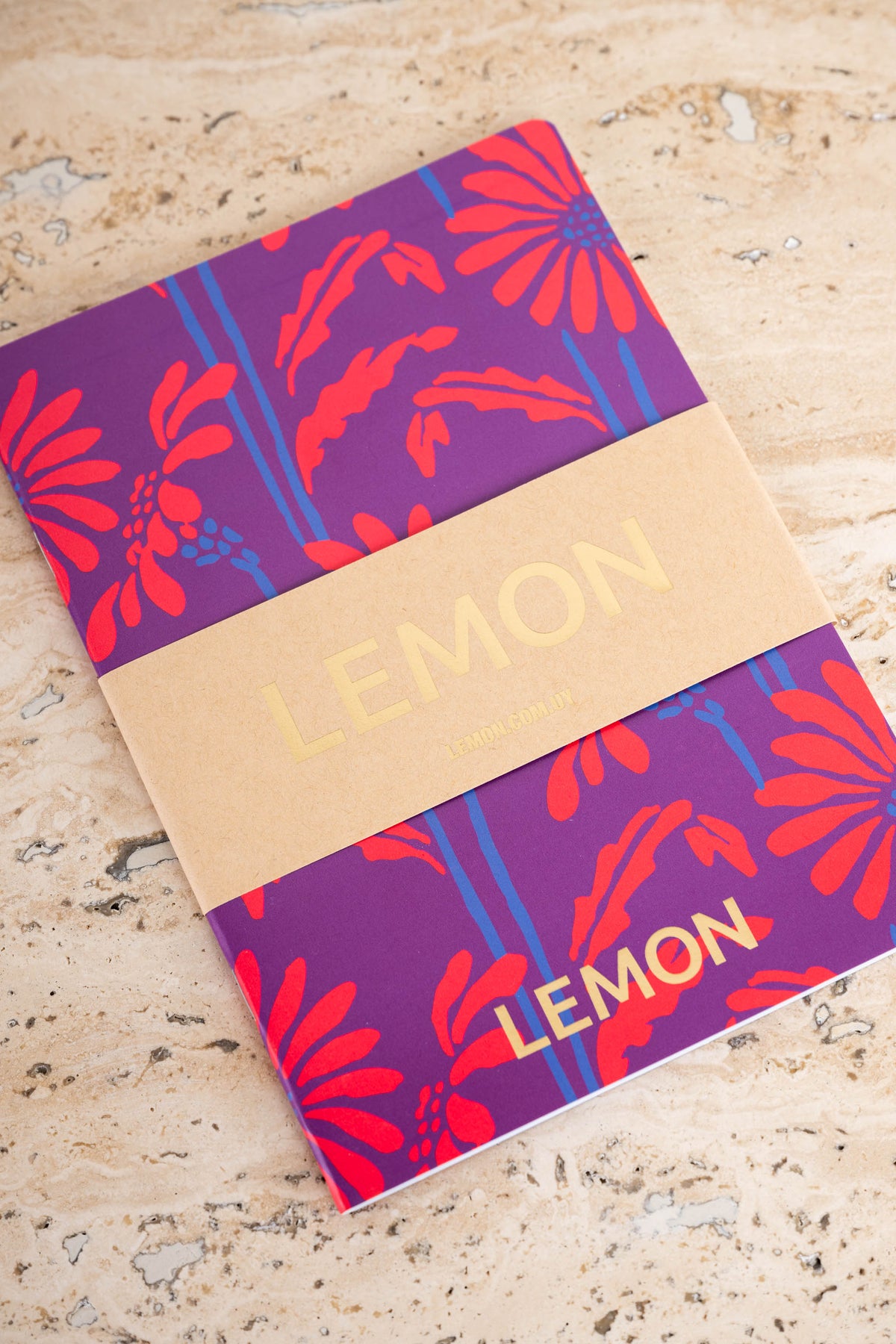 Caderno Estampa Flores - Magenta