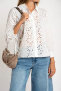 Blusa Manga Longa com Bordado Pérola