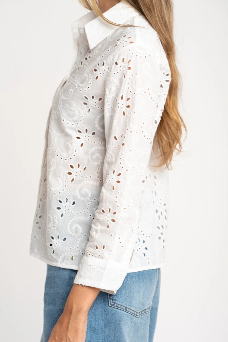 Blusa Manga Longa com Bordado Pérola