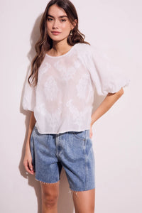Blusa com Mangas Bufantes Cru