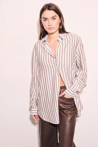 Blusa Listrada Marrom