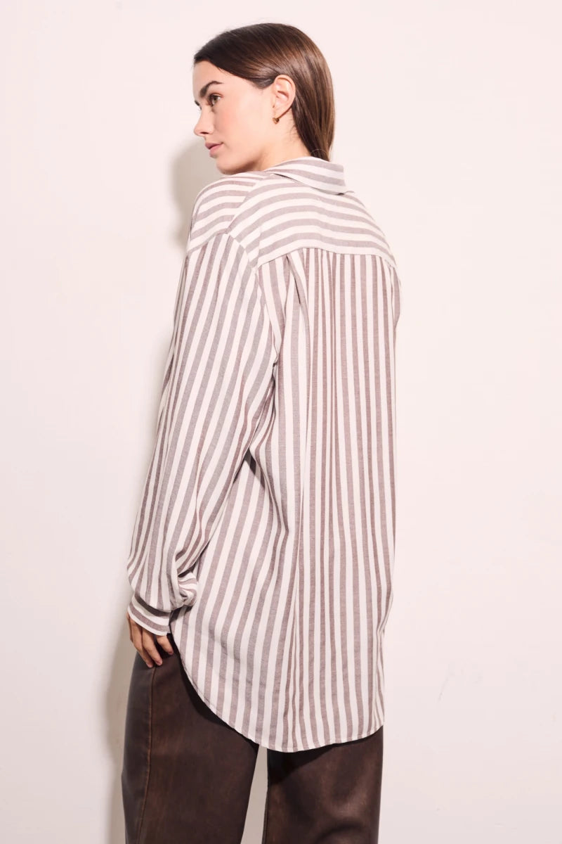 Blusa Listrada Marrom