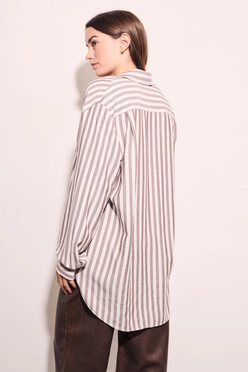 Blusa Listrada Marrom