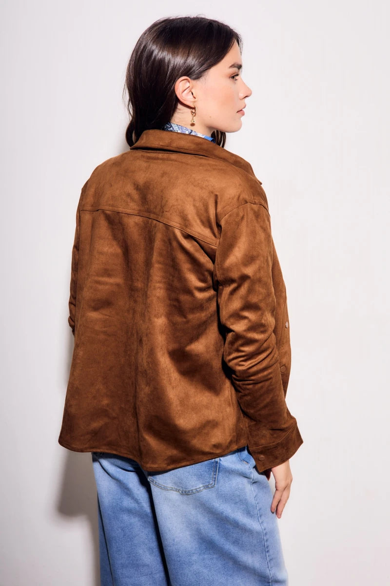 Camisa de Camurça Vegana Camelo