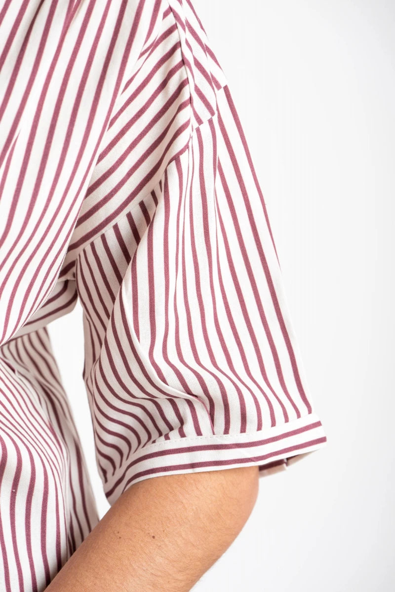Camisa Listrada Bordô