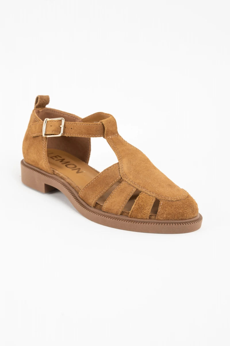 Sandália Camurça Jelly Camel
