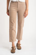 Jeans Veludo Cotelê Reto - Bege