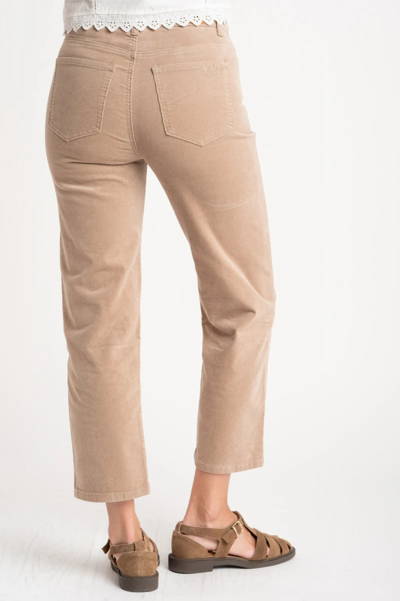 Jeans Veludo Cotelê Reto - Bege